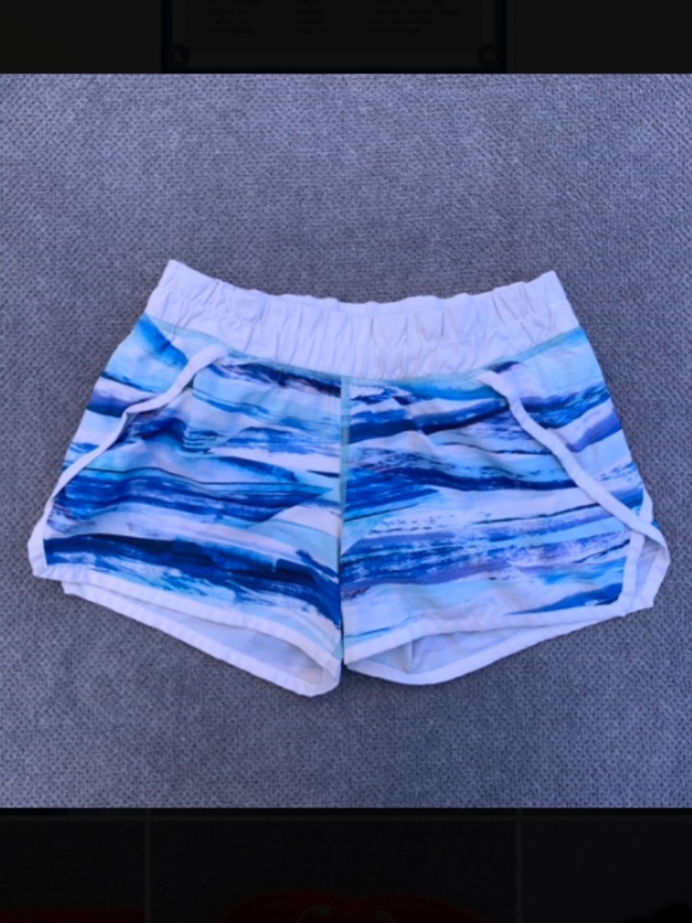 Ivivva by Lululemon Blue and White Lined Shorts size 10